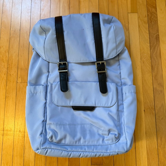 Open Story Periwinkle Travel Duffle Backpack with Interior Padded Laptop Storage - Picture 1 of 5